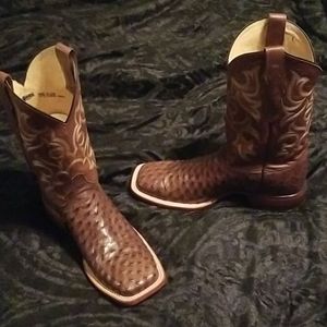 Justin Ostrich Boots 9D